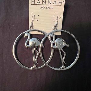Beautiful silver flamingo earrings